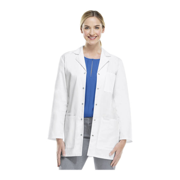 Cherokee Scrubs Professional Whites 32" Snap Front Lab Coat 1369 White XS 